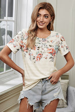 Load image into Gallery viewer, Spring Vibe Floral &amp; Stripe Tee
