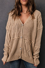 Load image into Gallery viewer, Buttons Front Patterned Texture Knit Cardigan
