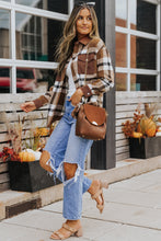Load image into Gallery viewer, Pocketed Buttoned Plaid Shirt Jacket
