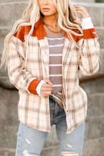 Load image into Gallery viewer, Contrast Corduroy Plaid Shacket
