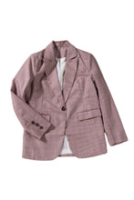 Load image into Gallery viewer, Plaid Print Lapel Collar Buttoned Blazer
