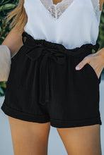 Load image into Gallery viewer, Cotton Pocketed Paper Bag Waist Shorts
