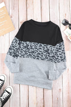Load image into Gallery viewer, Colorblock Contrast Stitching Sweatshirt with Slits
