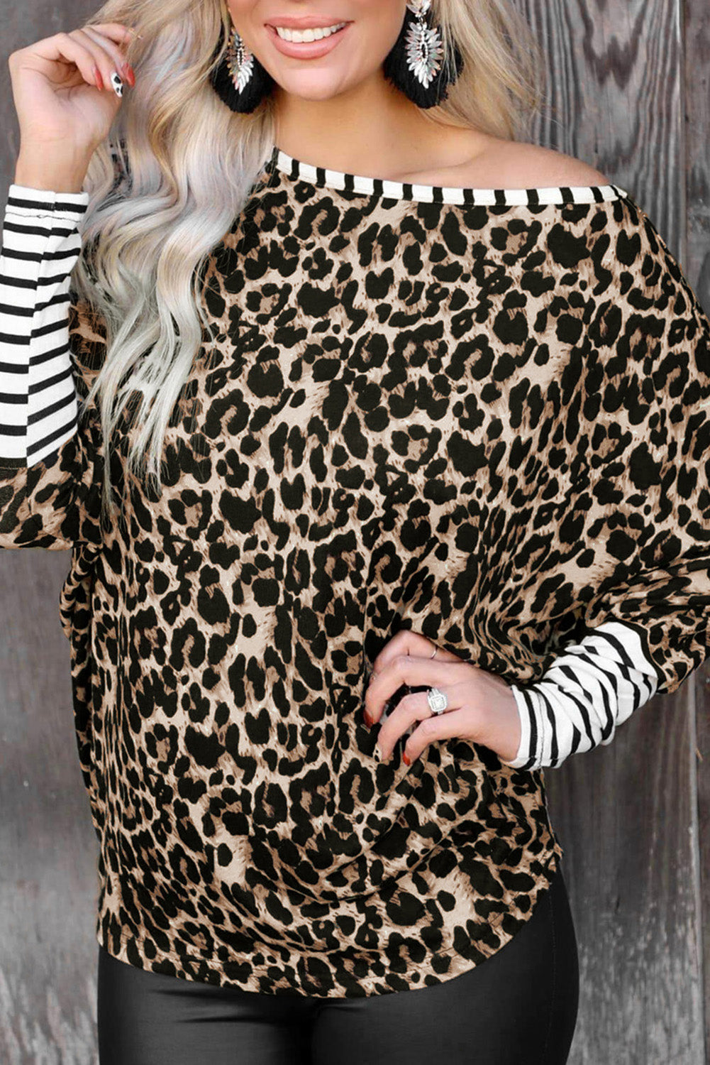 Striped Patchwork Long Sleeve Top