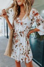 Load image into Gallery viewer, V Neck 3/4 Sleeve Floral Dress
