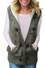 Load image into Gallery viewer, Cable Knit Hooded Sweater Vest
