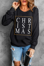 Load image into Gallery viewer, CHRISTMAS Glitter Print Crew Neck Sweatshirt
