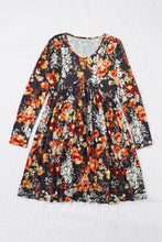 Load image into Gallery viewer, Floral Print Ruched Long Sleeve Dress
