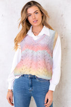 Load image into Gallery viewer, Multicolor V Neck Tie-dye Sweater Vest
