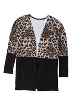 Load image into Gallery viewer, Leopard Print Patchwork Pocket Cardigan
