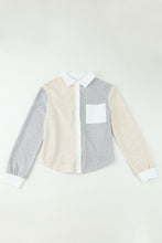 Load image into Gallery viewer, Contrast Trim Colorblock Knit Shirt
