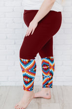 Load image into Gallery viewer, Red Red Aztec Splicing High Waist Plus Size Pants
