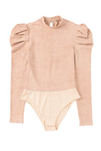 Load image into Gallery viewer, Puff Sleeve Suede Bodysuit
