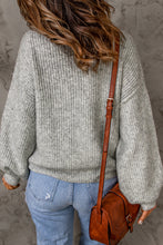 Load image into Gallery viewer, High Neck Drop Shoulder Plain Sweater
