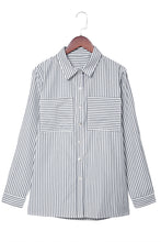 Load image into Gallery viewer, Striped Pocketed Buttons Long Sleeve Shirt
