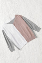 Load image into Gallery viewer, V-neck Color Block Loose Sweater
