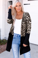 Load image into Gallery viewer, Leopard Print Patchwork Pocket Cardigan
