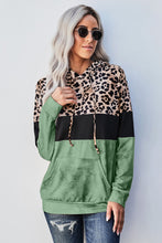 Load image into Gallery viewer, Leopard Tie Dye Colorblock Hoodie
