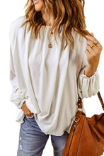 Load image into Gallery viewer, Crew Neck Billowy Sleeve Blouse
