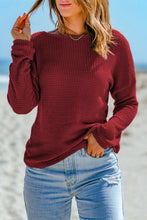 Load image into Gallery viewer, Waffle Knit Drop Shoulder Long Sleeve Top

