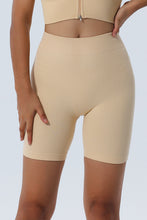 Load image into Gallery viewer, Khaki Textured Butt Lifting High Waist Yoga Shorts
