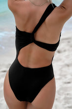 Load image into Gallery viewer, Twist Cutout Asymmetric One Piece Swimsuit
