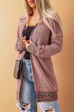 Load image into Gallery viewer, Plaid Knitted Long Open Front Cardigan
