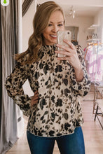 Load image into Gallery viewer, Frilled Neck Printed Bubble Sleeves Blouse
