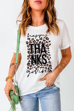 Load image into Gallery viewer, Happy THANKS Giving Leopard Print Graphic T Shirt
