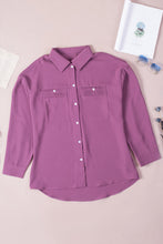 Load image into Gallery viewer, Solid Pocket Long Sleeve Button-up Shirt
