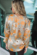 Load image into Gallery viewer, Floral Print Long Sleeve V Neck Blouse
