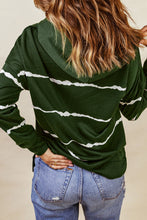 Load image into Gallery viewer, Tie-dye Striped Drawstring Hoodie with Side Split Tops

