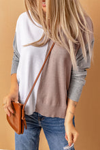 Load image into Gallery viewer, V-neck Color Block Loose Sweater
