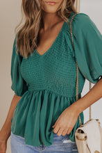 Load image into Gallery viewer, Puff Sleeve Smocked Top
