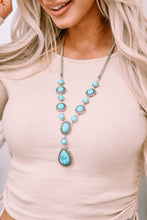 Load image into Gallery viewer, Crackle Turquoise Water Drop Charm Necklace

