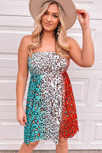 Load image into Gallery viewer, Multicolor Print Shirred Bandeau Mini Dress
