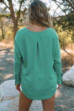 Load image into Gallery viewer, Waffle Knit Splicing Buttons Long Sleeve Top
