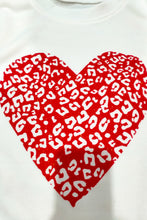 Load image into Gallery viewer, Beige Valentine&#39;s Day Heart Graphic Pullover Sweatshirt
