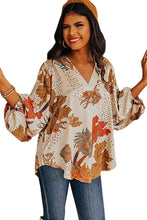 Load image into Gallery viewer, V Neck Loose Sleeve Floral Blouse
