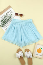 Load image into Gallery viewer, Ruffled Waist Pleated Shorts with Belt
