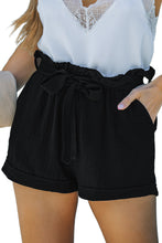 Load image into Gallery viewer, Cotton Pocketed Paper Bag Waist Shorts
