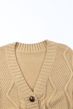 Load image into Gallery viewer, Beige Front Pockets Buttons Textured Cardigan
