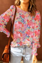 Load image into Gallery viewer, Multicolor Puff Sleeve Floral Blouse
