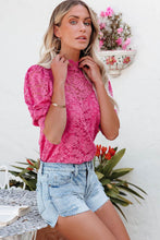 Load image into Gallery viewer, High Neck Lace Short Sleeve Top
