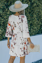 Load image into Gallery viewer, V Neck 3/4 Sleeve Floral Dress
