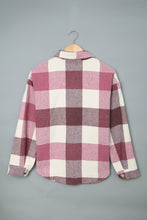 Load image into Gallery viewer, Plaid Color Block Buttoned Long Sleeve Jacket with Pocket
