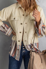 Load image into Gallery viewer, Button Up Pockets Striped Color Block Corduroy Jacket
