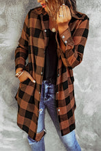 Load image into Gallery viewer, Turn-down Collar Plaid Shirt Coat
