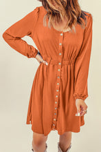 Load image into Gallery viewer, Button Up High Waist Long Sleeve Dress
