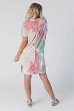 Load image into Gallery viewer, Multicolor Tie Dye Oversized Slit Tee Dress
